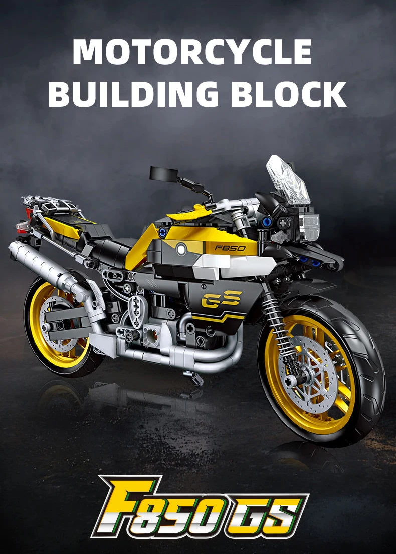 Deutschland Motorrad F-850GS Adventures Technischer Baustein Simulationsmotor-Modell Bausteine Sammlung für Jungen Geschenke – Detail 1