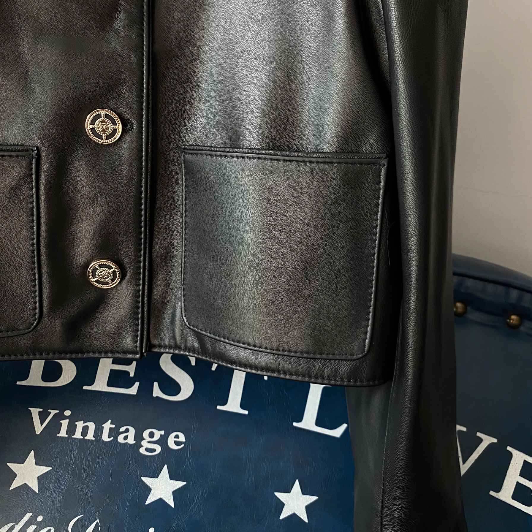 معطف Bla eepskin Jaet ذو ياقة دمية من الجلد الطبيعي للنساء لربيع وخريف معطف أنيق للتنقل بطول ort