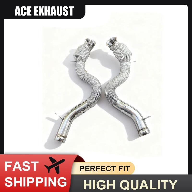 

ACE Exhaust Pipe High Flow Performance Downpipe for Mercedes-Benz S63 AMG W222 4.0T SUS304 Exhaust Systems With Heat Shield