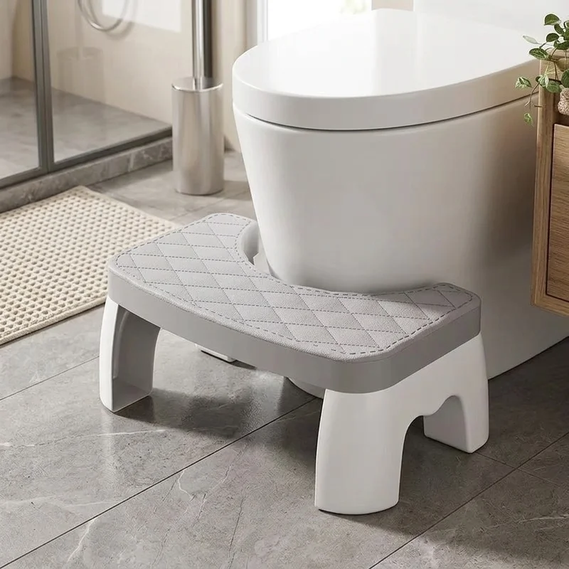 Universal Toilet Squat Stool Waterproof Durable Bathroom Footrest for Adults Kids Seniors, Ergonomic Space Saving Toilet Step