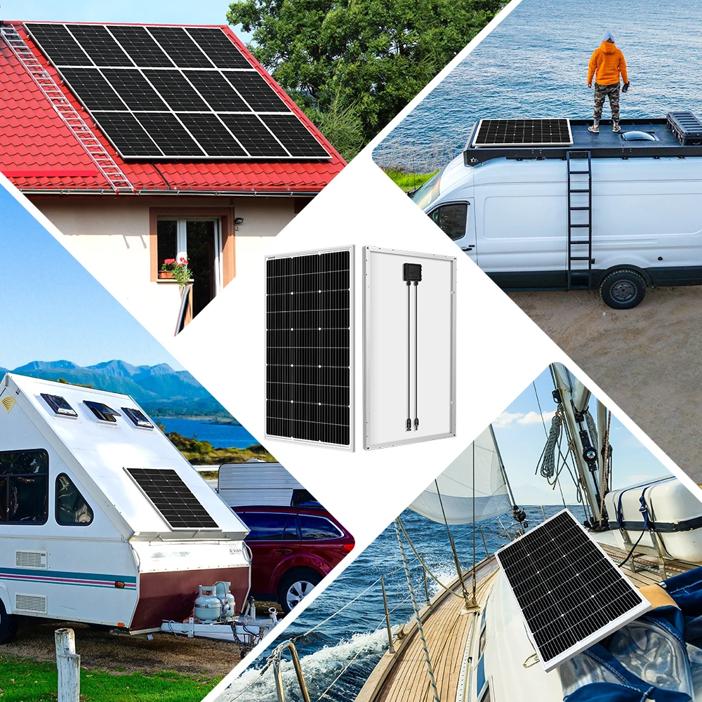 DOKIO 18V 100W starres Solarpanel China 18V monokristallines Silizium wasserdichtes Solarpanel Laden 12V # DSP-100M Camping/Zuhause/Wohnmobil