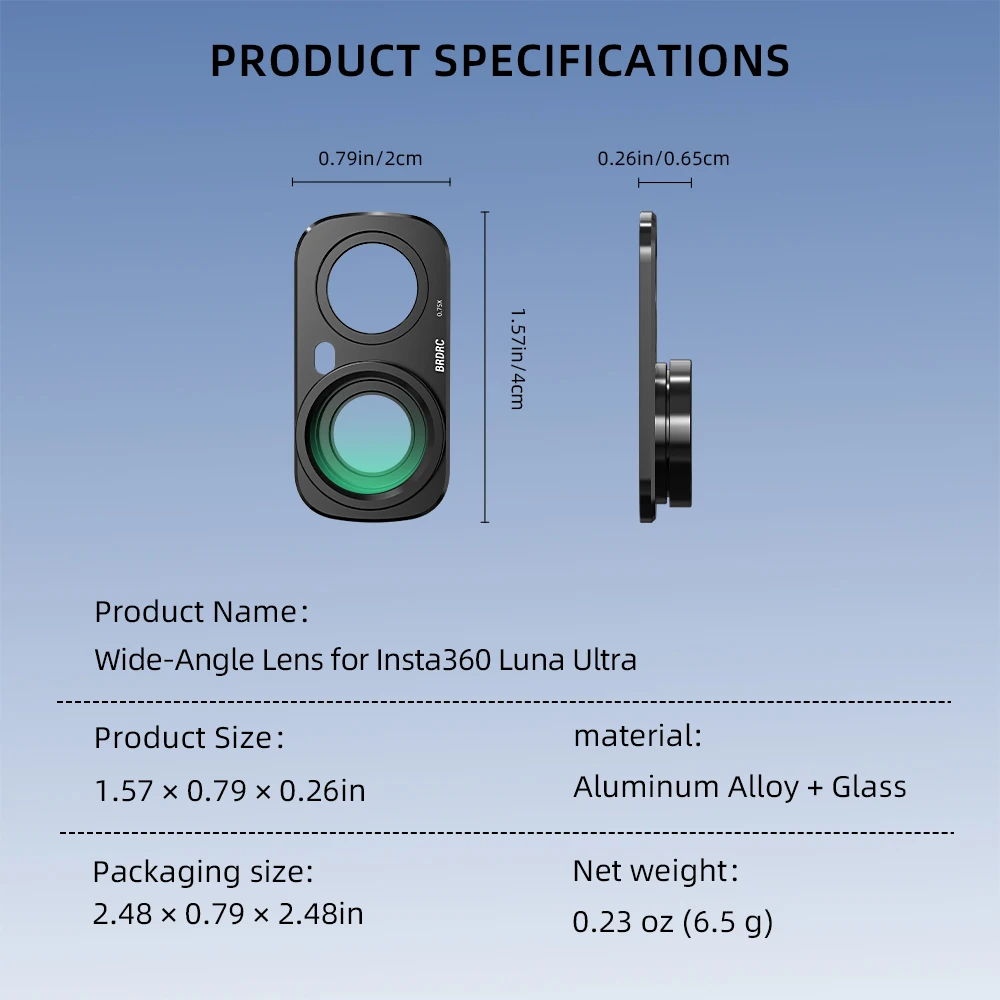 Weitwinkel-Filter für Insta360 Luna Ultra 0,75X 115 Grad HD-Glas Magnetfilter Objektiv Ölbeständig Staubdicht Kamerazubehör – Detail 13