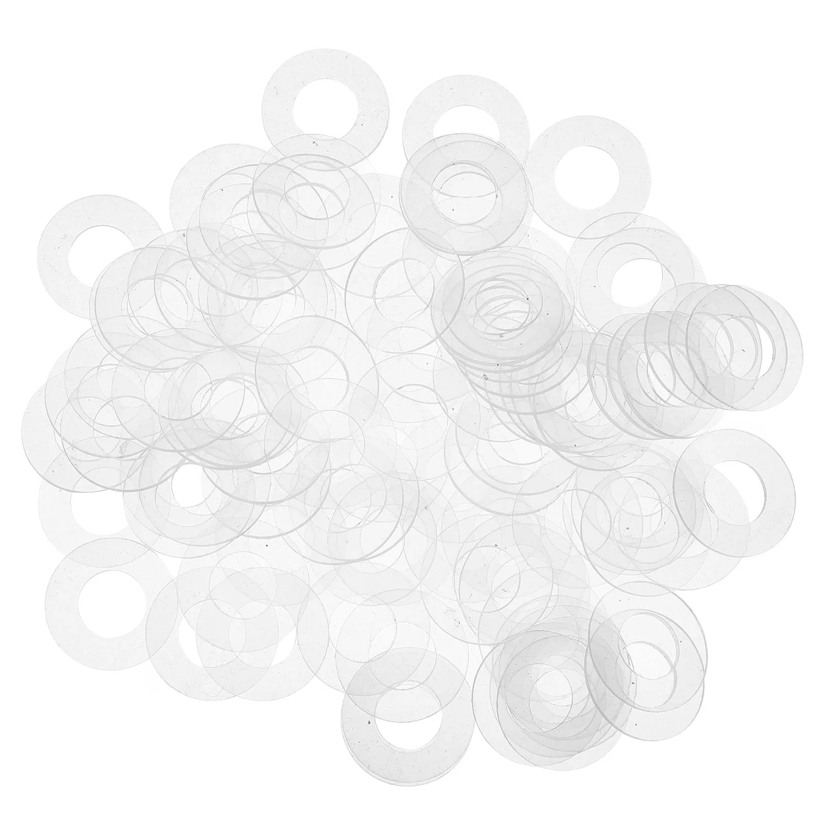100Pcs Plastic Flat Washers Clear Transparent Insulation Gasket High Temperature Resistant for Shower Door Handle Glass Hardware