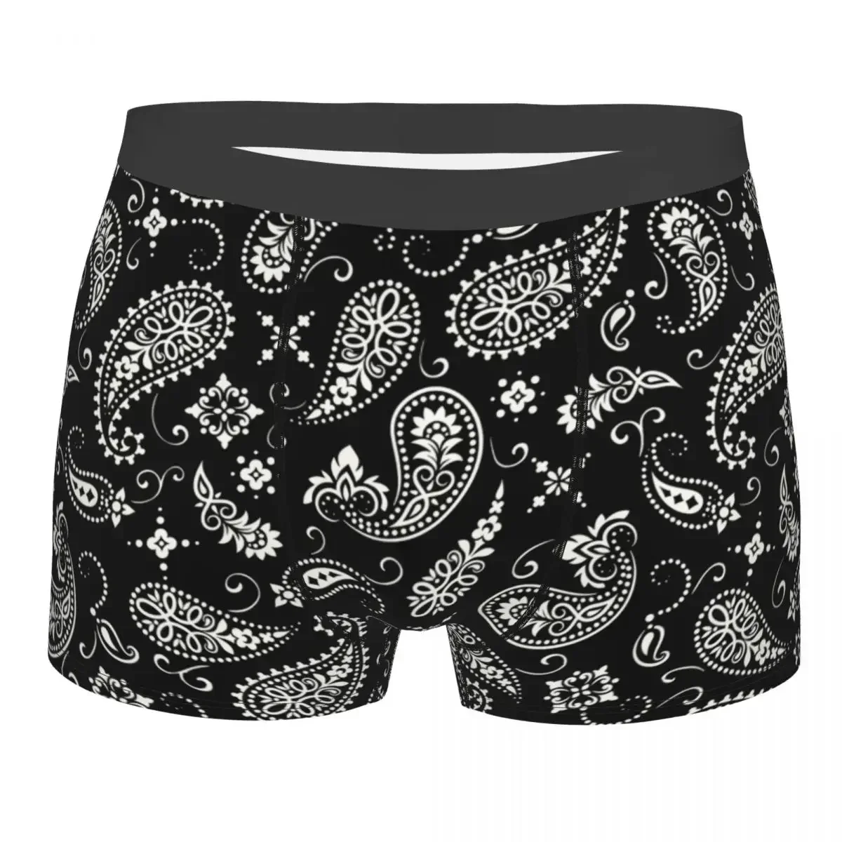 

Male Fashion Palisley Bandana Print Underwear Boxer Briefs Stretch Shorts Panties Underpants