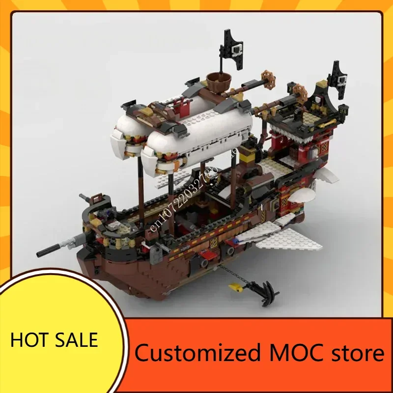

2771 шт. MOC, средневековая пиратская серия, пираты, большой дирижабль, пазлы, праздник, Рождество, креативные игрушки на день рождения, подарки для детей, возраст