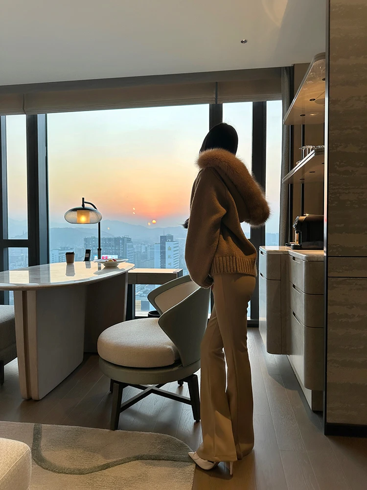 

Женские брюки Bla Cherry с высокой талией, прямого кроя, для делового стиля, повседневные, средней длины, для невысоких женщин