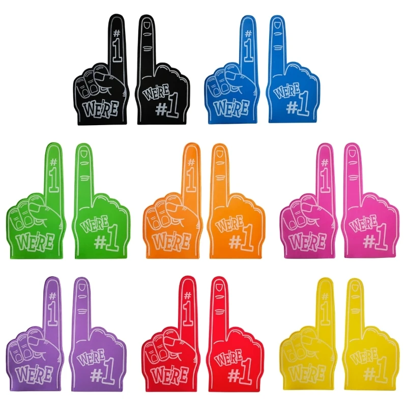 

N80C 1pair Foam Finger Cheerleading Tool for Sports Competition Stadium Team Support Tool Cheering Gesture Cheering