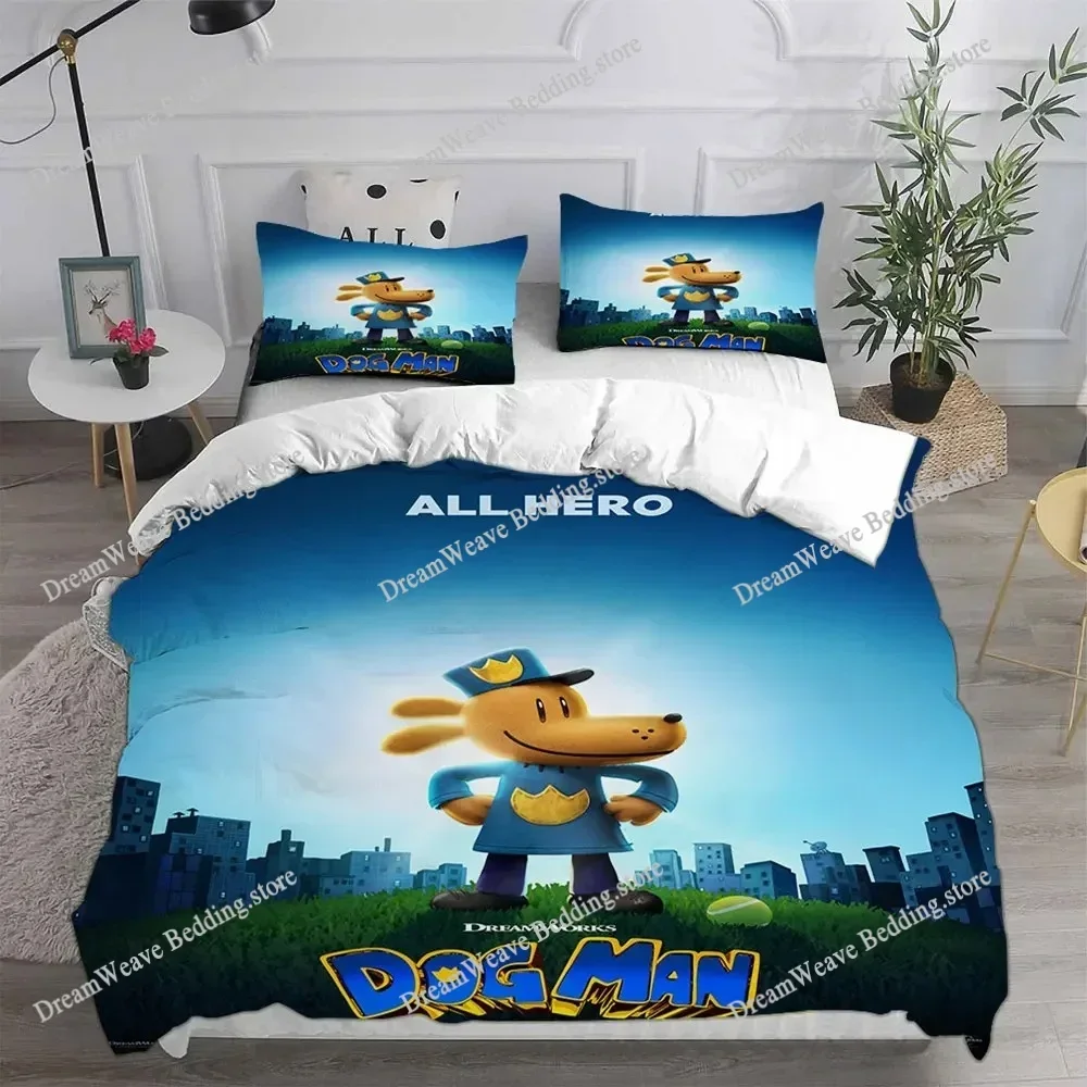 Anime Dog Man Printed Bedding Sets Quilt Bed Cover Comforter Duvet Cover Pillow Case Teenagers Children's Luxury GiftsFQH
