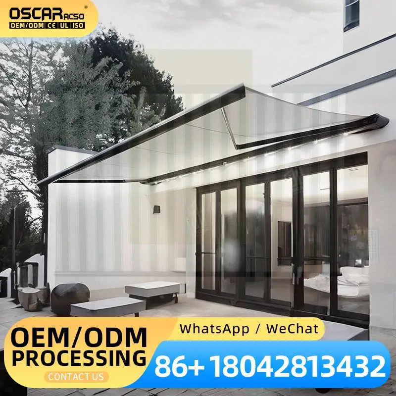 Retractable Folding Outdoor Window Awnings and Roller Blinds DIY Stylish Sunshade for Patio Balcony Terrace Retractable Awning