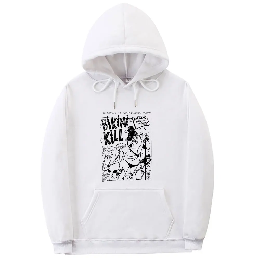 

Riot Grrrl Kathleen Hanna Hoodie Punk Rock Band Bikini Kill Miami The Ground Print Sweatshirt Men Women Casual Oversized Hoodies