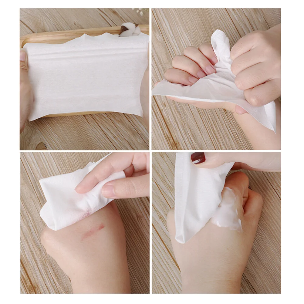 

50pcs Thick Facial Towels Premium Cotton Soft Gentle Skin Friendly Fast Makeup Remover Cloth Disposable Wet Dry