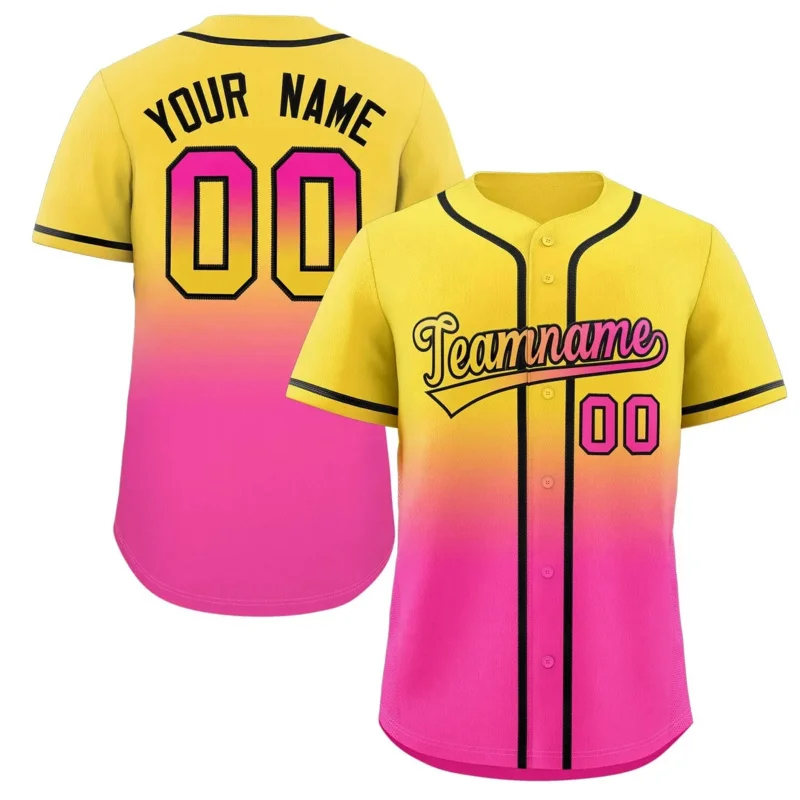 Gradient Baseball Jersey Custom Team Shirt Print Personal Name Number Stripe Hip Hop Sportswear Baseball T-shirt Men/Women/Kids