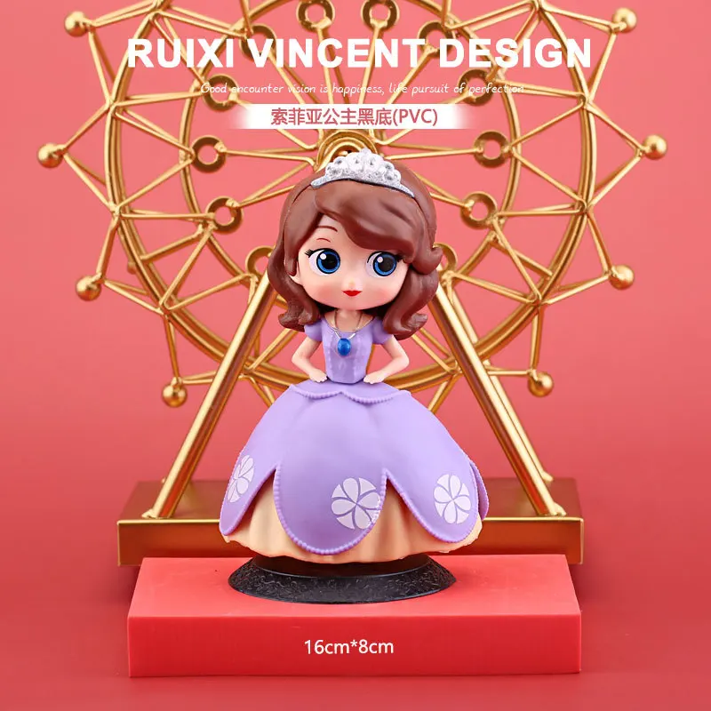 Disney Princess Figure Toy Belle Ariel Snow White Wedding Dress Cinderella Fairy Rapunzel Doll Decoration Children Birthday Gift