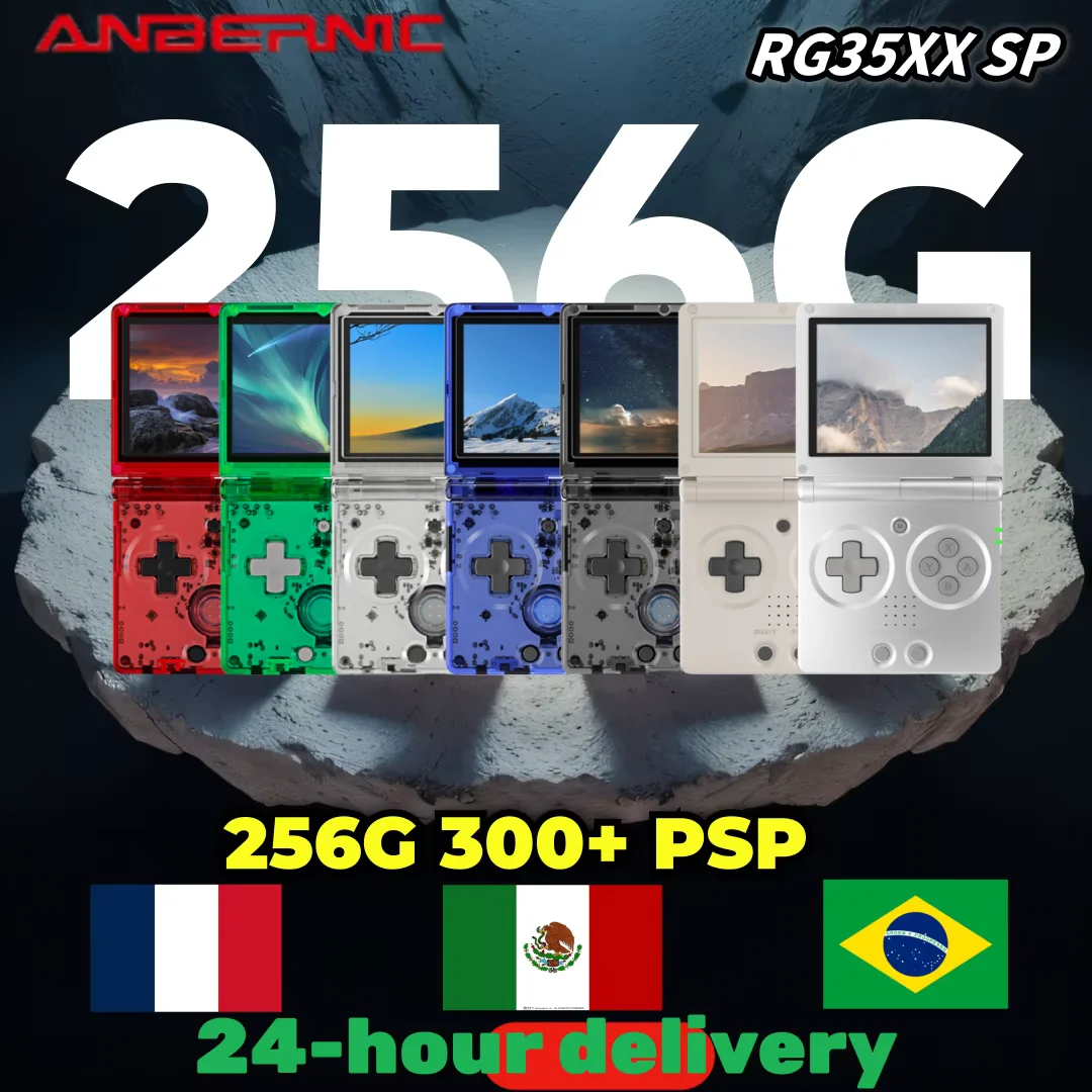 ANBERNIC RG35XXSP 3.5'' IPS Screen Flip Handheld Console Linux System HD-compatible TV Output 256G 300+PSP Games Pre-installed