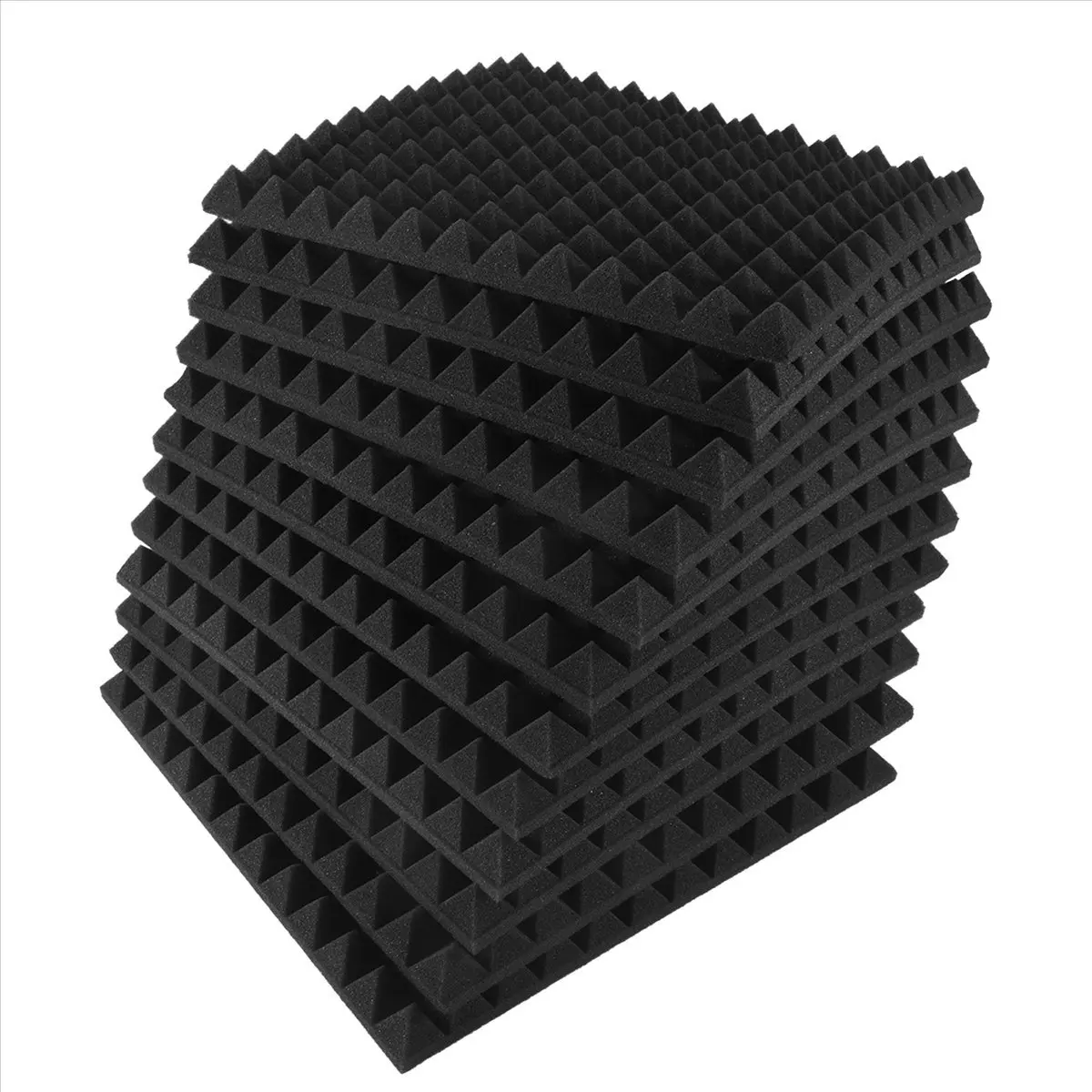 【HOT!TURE】12 Pack Pyramid Shape Soundproof Foam Sound Proof Padding Treatment Panel for Echo Bass Insulation