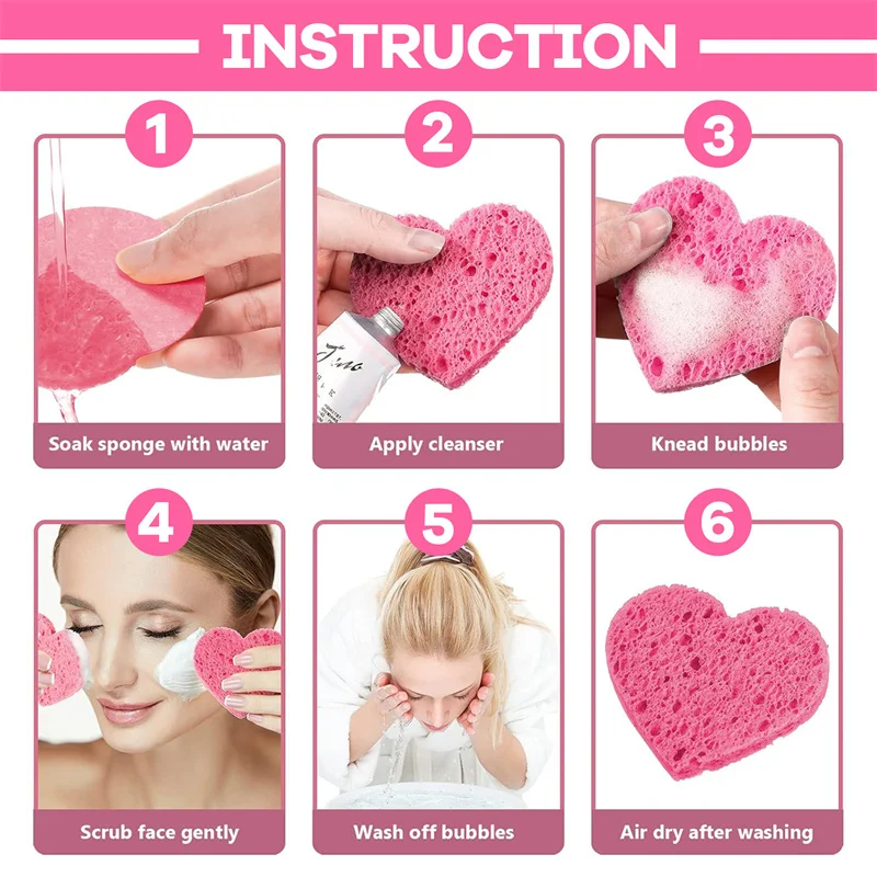 10/50 قطعة نفخة ماكياج مع صندوق قابلة لإعادة الاستخدام إسفنجة الوجه وسادة مضغوطة الطبيعية منصات تنظيف الوجه التقشير للتنظيف