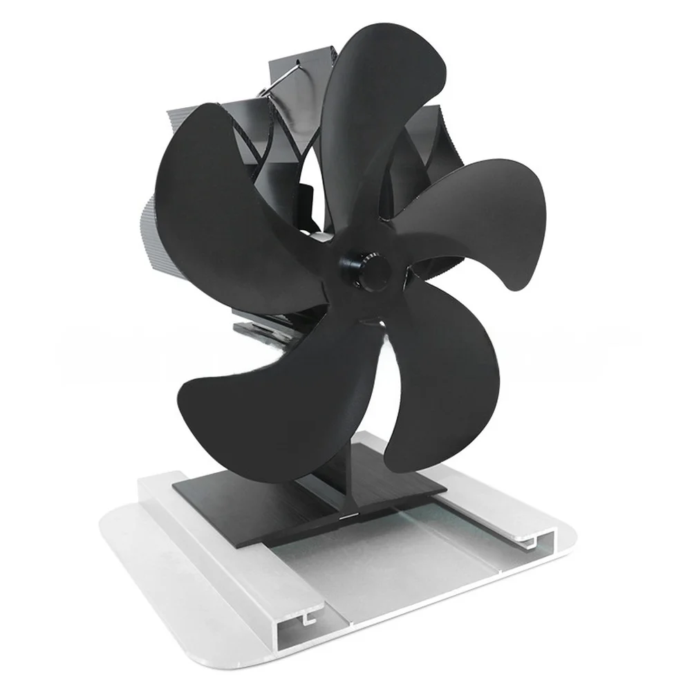 Heat Powered Fireplace Fan 2 Aluminum Alloy Stove Fan For Wood Burning Heater Silent Air Circulation Home Heating Accessories