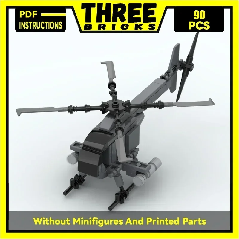 Moc اللبنات AH-6 ليتل بيرد هليكوبتر نموذج الطوب الفني لتقوم بها بنفسك تجميع لعبة عسكرية طائرة صغيرة للأطفال الأطفال
