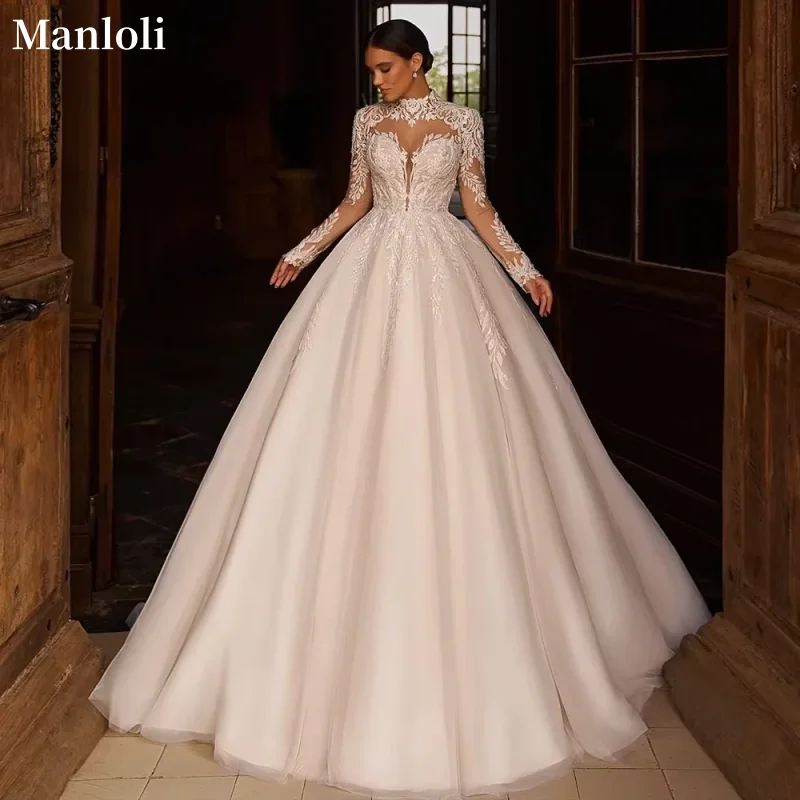 

Luxury Sweetheart Women's Wedding Dress Lace Long Sleeve A-line Bride Dress Engagement Banquet Princess Wedding Dress Vest