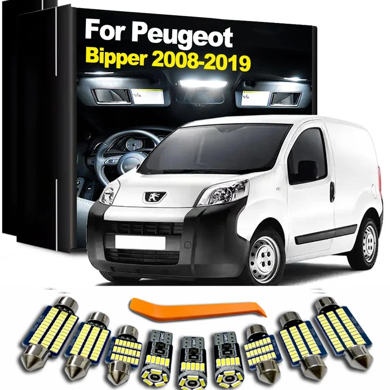 7Pcs Car LED Interior Dome Map Reading Light Bulb Kit For Peugeot Bipper Tepee Bus Van 2008 2009 2010- 2015 2016 2017 2018 2019