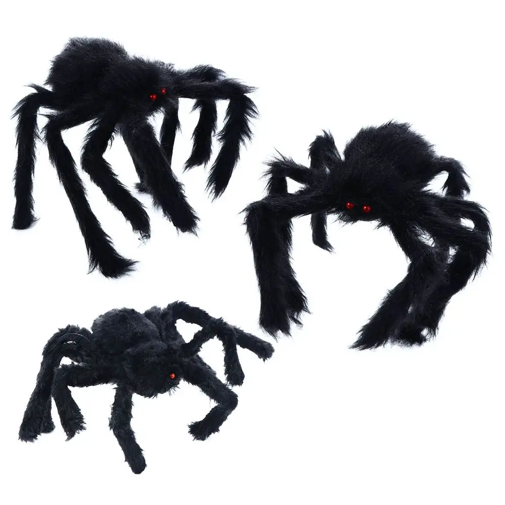 

Spiders Spooky Decor Party Decoration Halloween Haunted House Decor Horror Giant Spider Black Plush Spider Artificial Spider