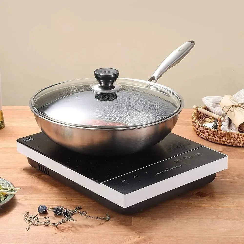 Durable Universal Pot Cover Tempered Glass Visible Pot Lid Stainless Steel Anti-scalding Cookware Parts Kitchen Accessories