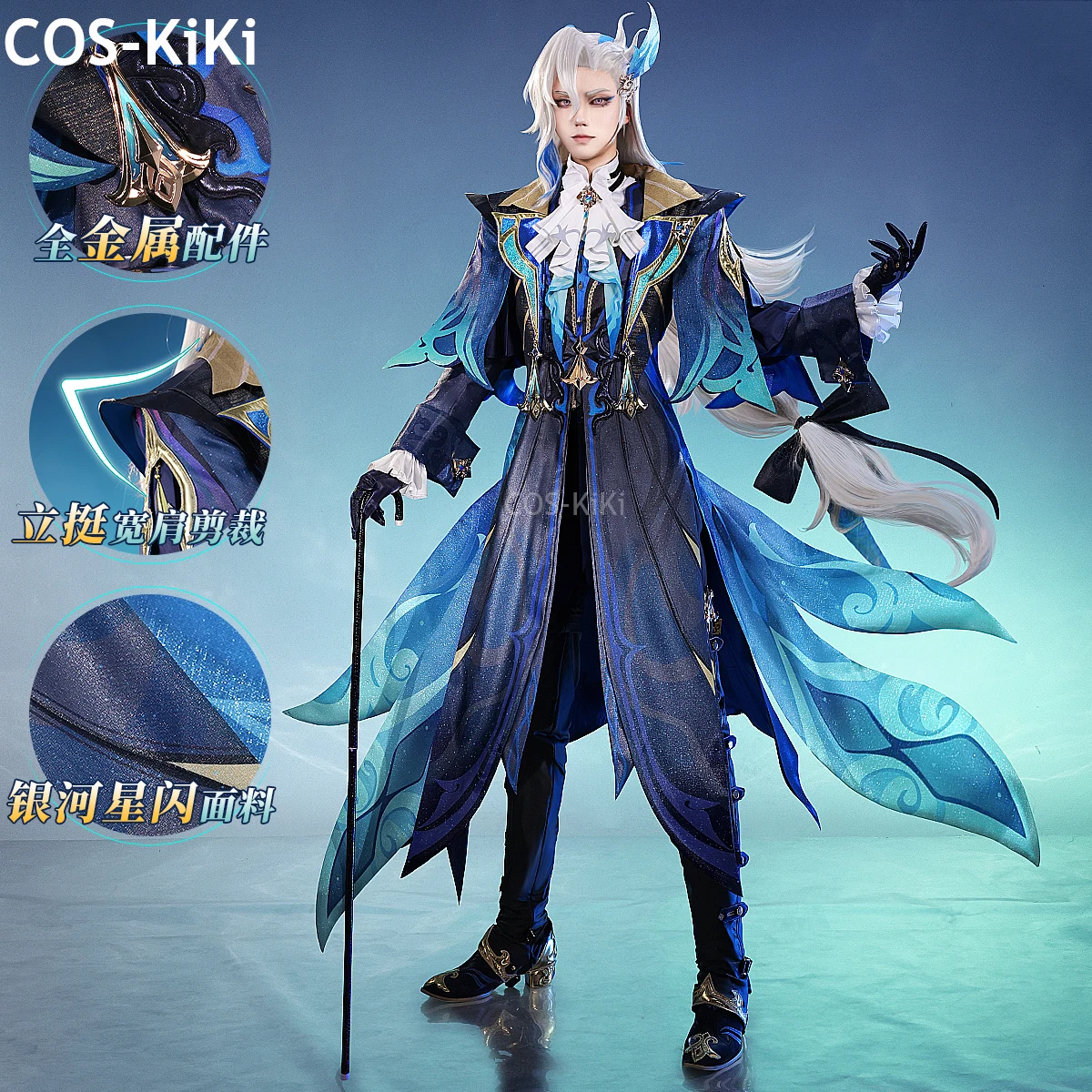 

COS-KiKi Genshin Impact Neuvillette Judge Game Suit Gorgeous Uniform Cosplay Costume Halloween Party Role Play Outfit Men