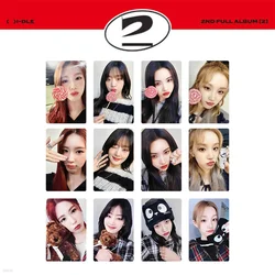 4 pz/set KPOP IDLE 2 Album nuova lista di fotocellule YUQI Miyeon Soyeon MINNIE Cute Selfie Lomo Cards cartoline Neverland collecties