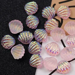 20pcs Auora Pink Shell Nail Rhinestone Charm 3D Summer Sea Series Shell Nail Jewelry Decor DIY Japanese Design Nail Supplies