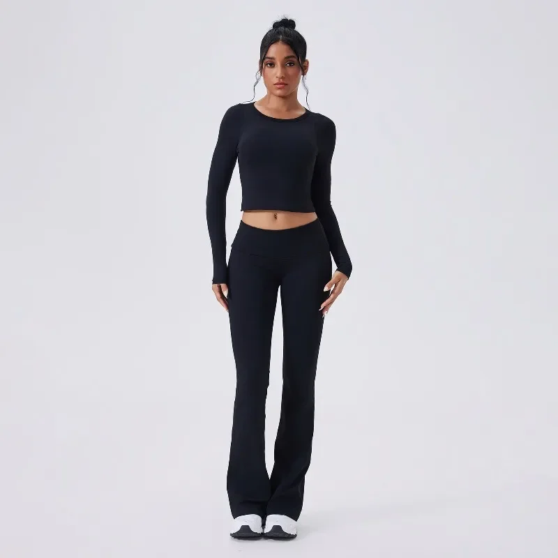 

Women's Yoga Suit Set High-end Beautiful Back Versatile Casual Slim Fit Long Sleeved Sportswear Outdoor Running and Fitness Suit