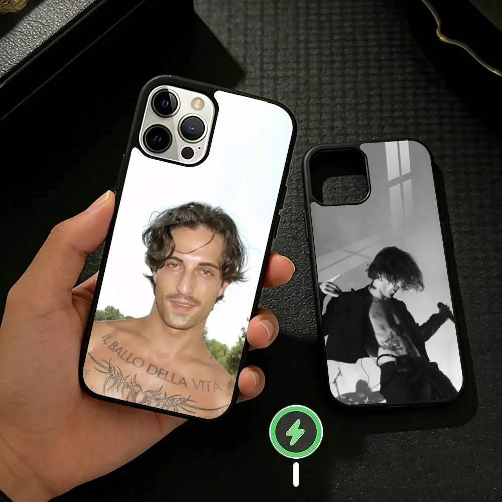 

M-Maneskin Damiano David Phone Case For iPhone 17 16 15 14 13 12 Pro Max Plus for Mirror Wireless Magnetic Cover