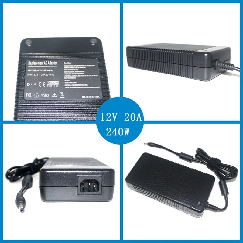 12V 20A 240W AC Adapter Charger สําหรับ PSU รถ Auto Accharger Mini ITX PC แล็ปท็อปแหล่งจ่ายไฟอะแดปเตอร์ DC 5.5X2.5 มม.อุปกรณ์เสริม