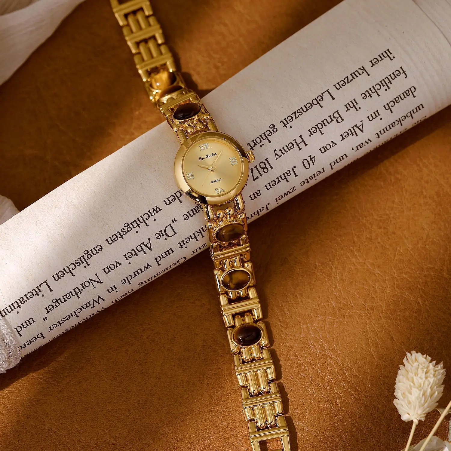 2025 relojes Vintage de gama alta para mujer, reloj de cuarzo con piedras de Jade naturales elegantes a la moda, reloj de mano Retro resistente al agua, regalos