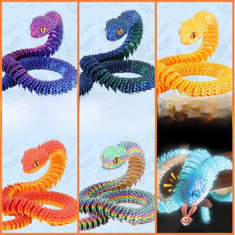 3d-printed-snake-toy-realistic-animal-model-crystal-night-light-dragon-articulated-collectible-dolls-for-kids-and-adults