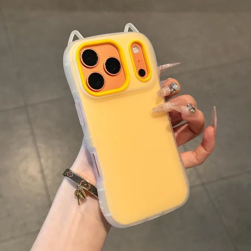 Neue luxuriöse, niedliche 3D 2-in-1 Katzenohr-Jelly-Handyhülle für iPhone 17 16 15 14 13 12 11 Pro Max – stoßfester Bumper, weiche Jelly-Hülle
