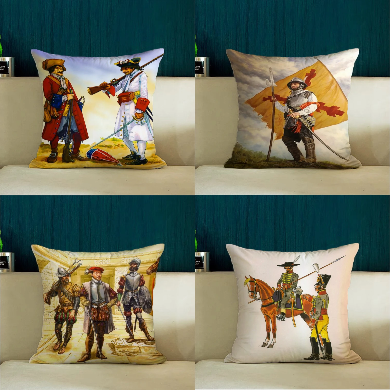 The Spanish Cross Army 45x45 Cushion Cover for Pillow Cases Decorative Home Decoration Cover for Living Room Cushions Pillowcase