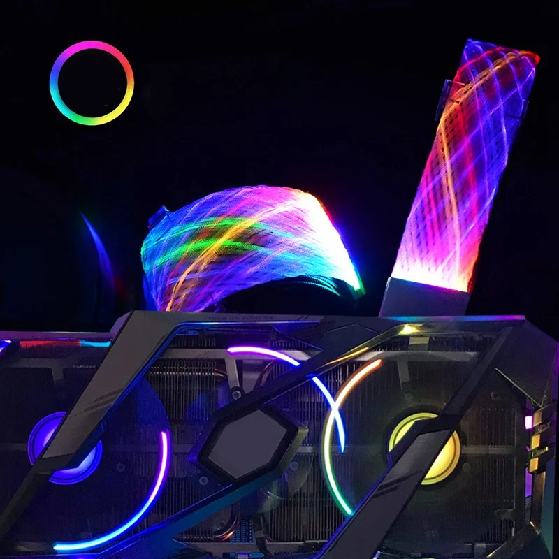 Imagem -06 - Rainbow Extension Cabo Kit para pc Case Decoração 5v-argb 24pin 8p Mais Rgb Suporte