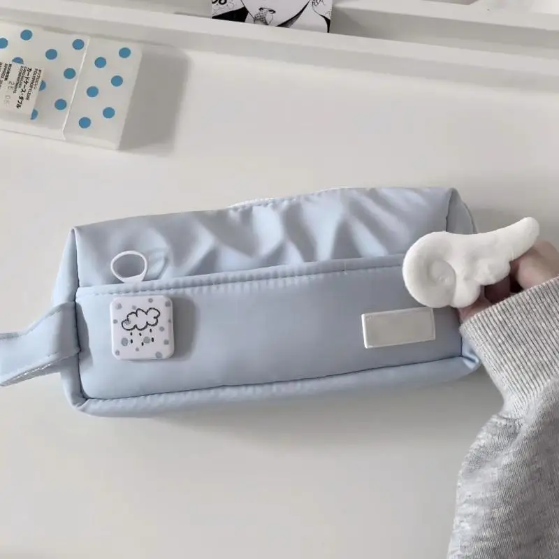 Durable Salt Style Pencil Case Handheld Large Capacity Pen Bag Stationery Bag Zipper Pencil Case Stationery