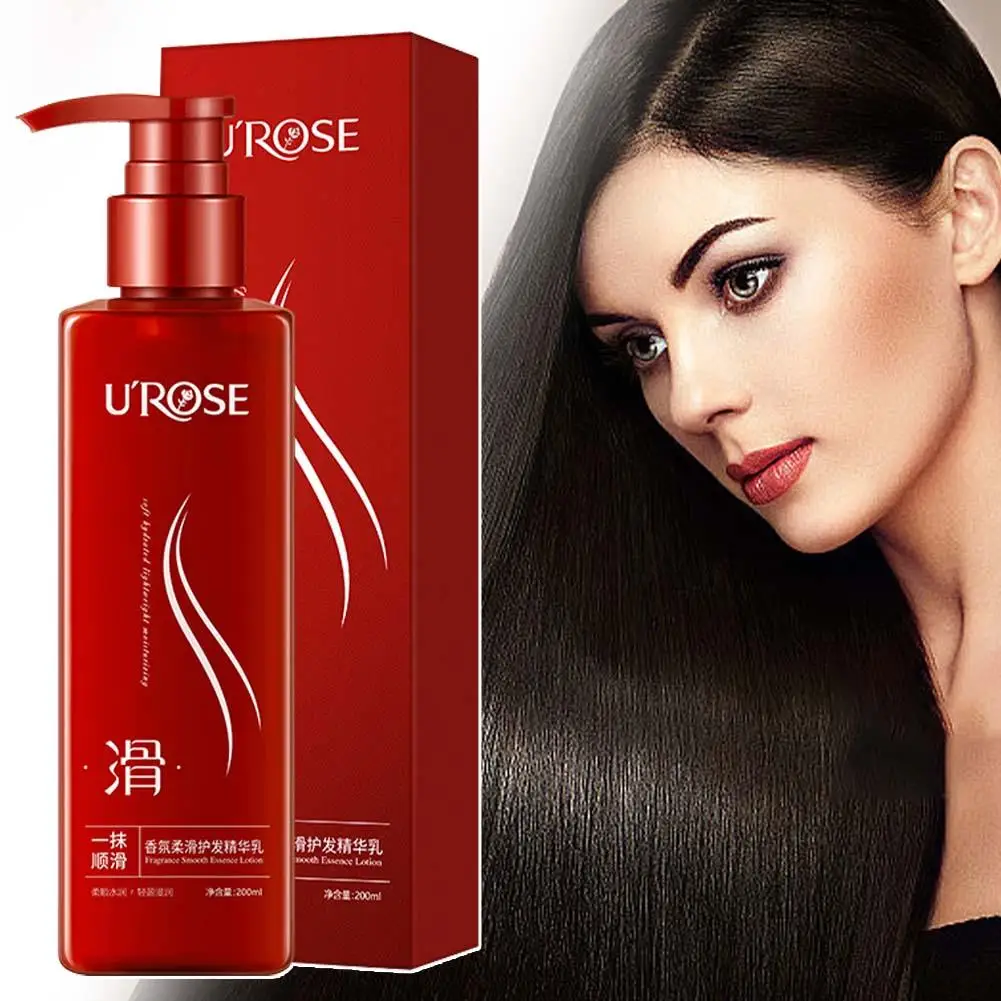 200ml Hair Smoothing Leave-in Hair Conditioner Hair Smooth Anti-frizz For Curly, Dry, Damaged Hair Lasting Nourishing Treat U9t0