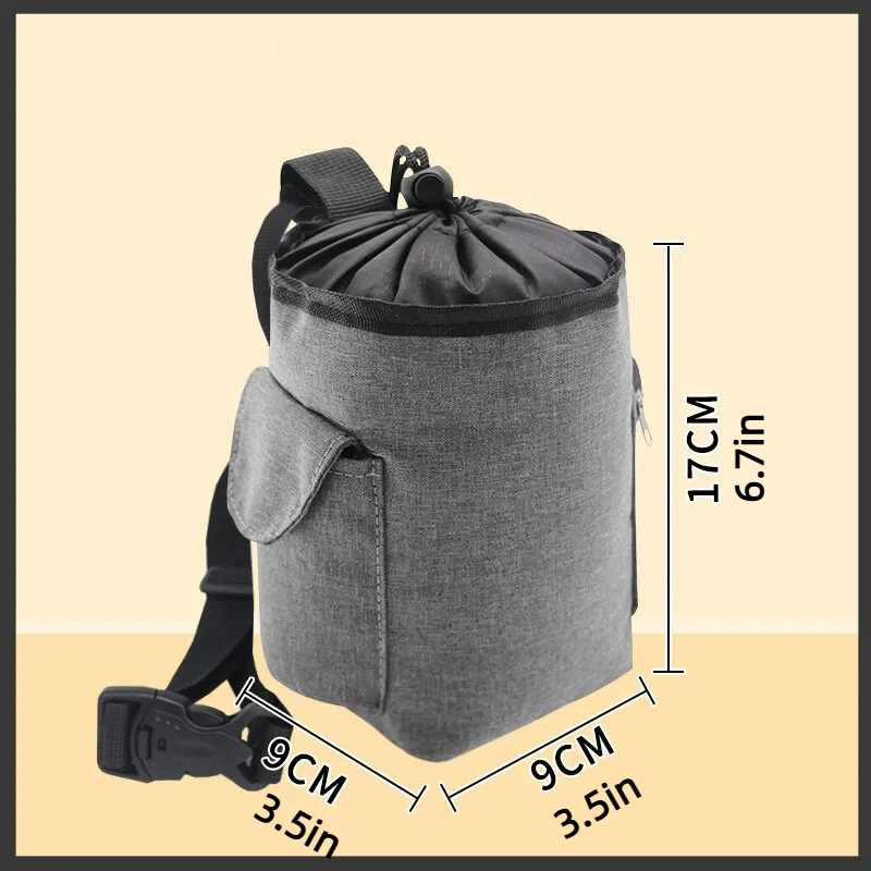 Drawstring Chalk Bag Adjustable Storage Pouch Magnesium Powder Bag Hiking Climbing Weightlifting Outdoor Pet Snack Waist Bag
