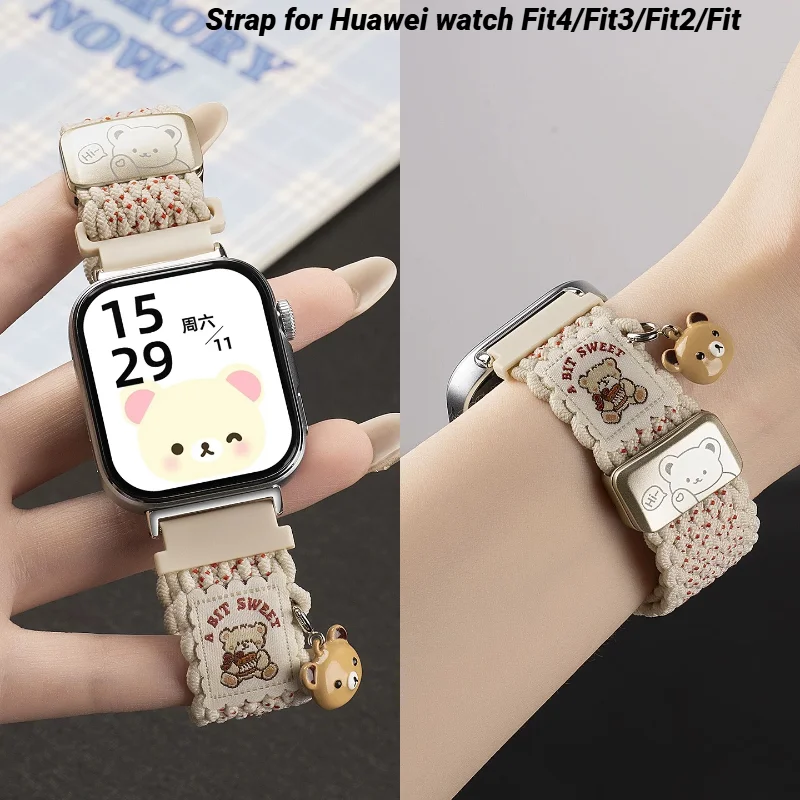 

Magnetic Strap For Huawei Watch Fit4/Fit3 Nylon Correa Bracelet Watchband For Huawei Watch Fit 2/1 sport Belt Women Wristband