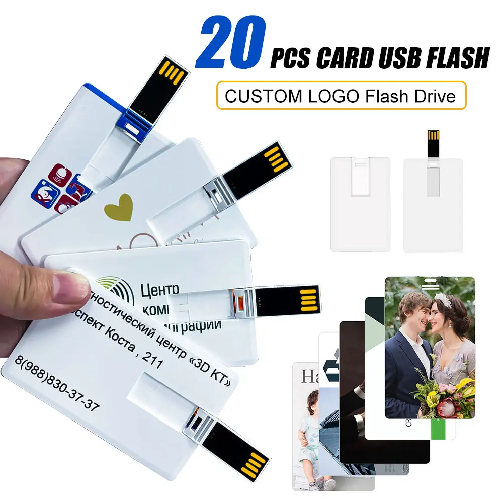 

20pcs/lot 100% capacity 4GB 8GB 16GB 32Gb credit card USB Flash Drive customized logo top quality Creative Pendrive