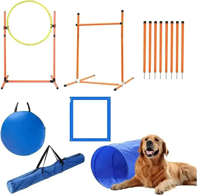 Agility Training Equipment for Dogs, Pet Outdoor Games Obstacle Course Agility Training Starter Kit