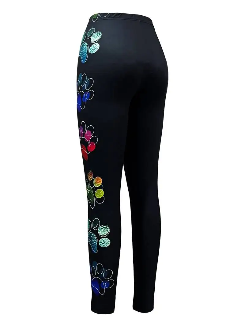 Women wear printed hip lift skinny basic casual leggings and pants on a daily basis