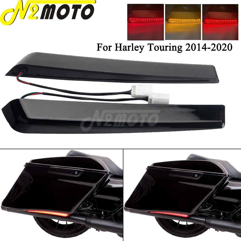 

Motorcycle Extended Saddlebag LED Brake Turn Signal For Harley Touring Road King Ultra Limited Street Electra Glide FLHR 2014-Up