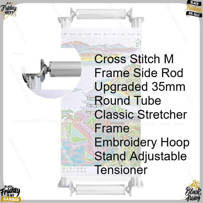 

Cross Stitch M Frame Side Rod Upgraded 35mm Round Tube Classic Stretcher Frame Embroidery Hoop Stand Adjustable Tensioner