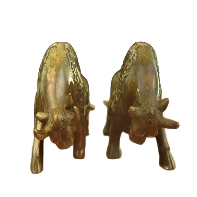 China Brass Statue  Fortune Cow Copper Statue image 2