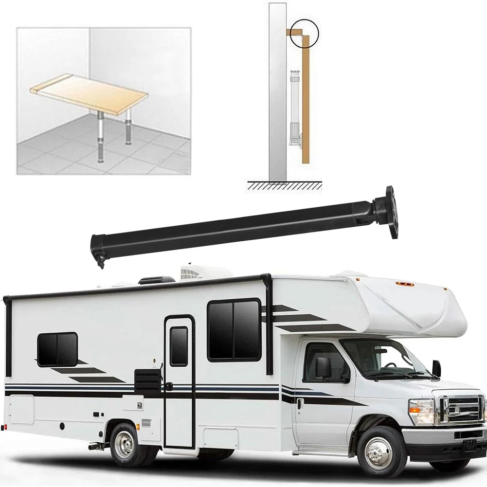 RV Aluminum Table Leg Bracket Kit, 20-30 Inch Retractable, Flip-up Adjustable Legs With 2 Slides And Tower Aluminum Alloy