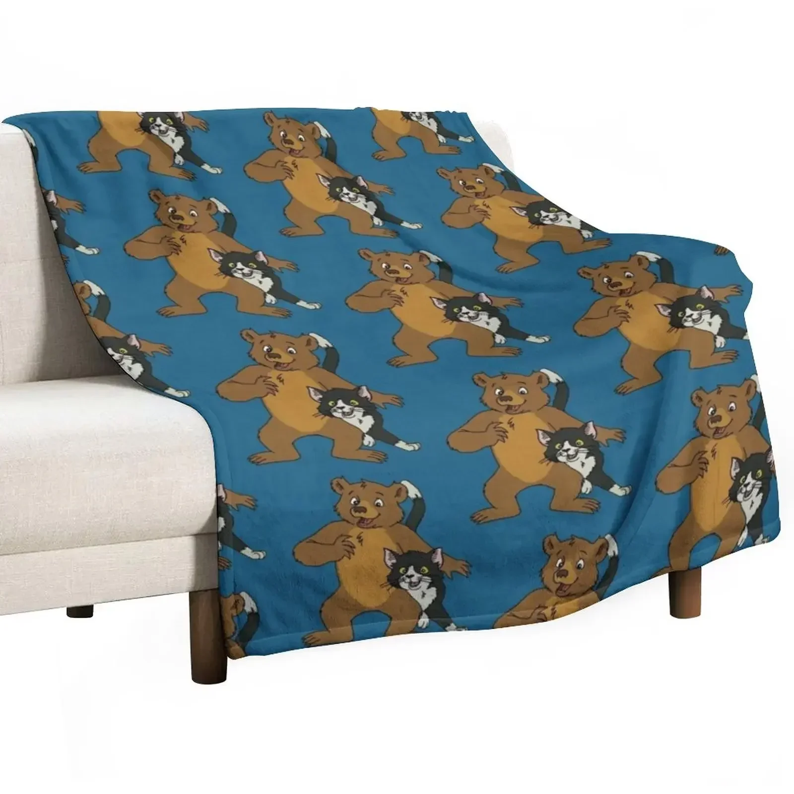 

Little Bear and Cat Art Throw Blanket Blankets For Baby Plush Luxury Brand Blankets