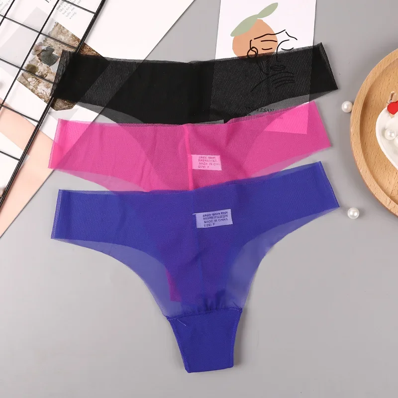 

Newest Sexy Panties women Underwear Super transparent Seamless Thong Woman String Lace Underwear Female Briefs Panties 8Colour